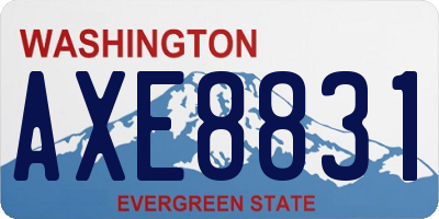 WA license plate AXE8831