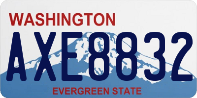 WA license plate AXE8832