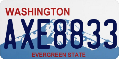 WA license plate AXE8833