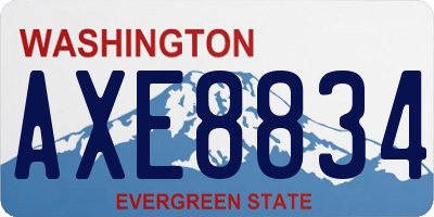 WA license plate AXE8834