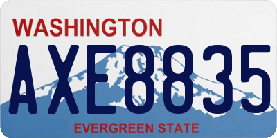 WA license plate AXE8835