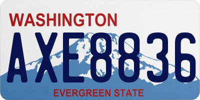 WA license plate AXE8836