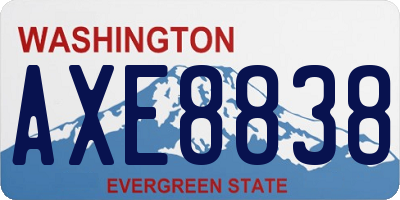 WA license plate AXE8838