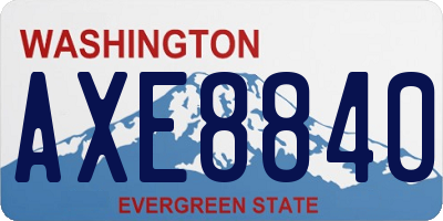 WA license plate AXE8840