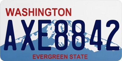 WA license plate AXE8842