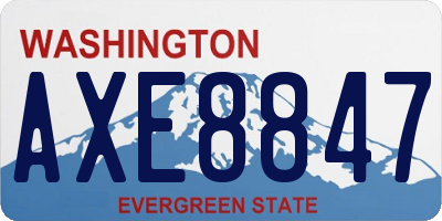 WA license plate AXE8847