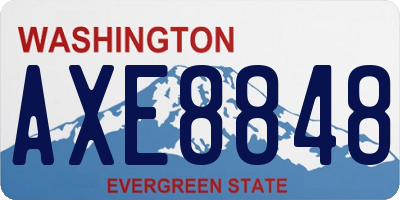 WA license plate AXE8848