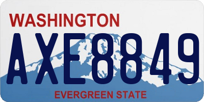 WA license plate AXE8849