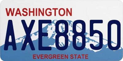 WA license plate AXE8850