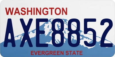 WA license plate AXE8852