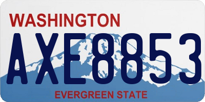 WA license plate AXE8853