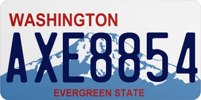WA license plate AXE8854