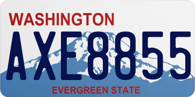 WA license plate AXE8855