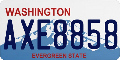 WA license plate AXE8858