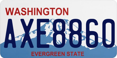 WA license plate AXE8860