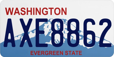 WA license plate AXE8862