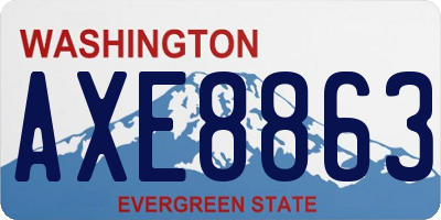 WA license plate AXE8863