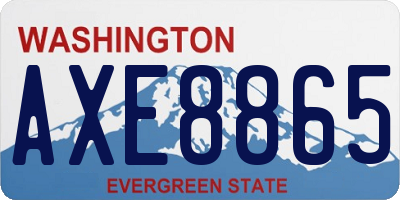 WA license plate AXE8865