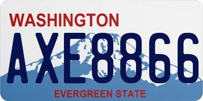 WA license plate AXE8866