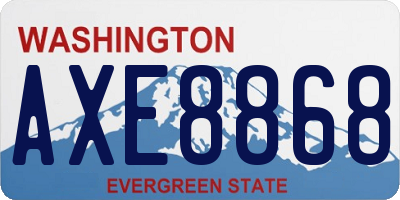 WA license plate AXE8868