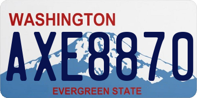WA license plate AXE8870