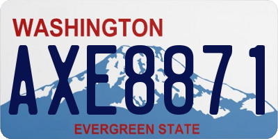 WA license plate AXE8871