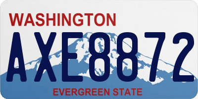 WA license plate AXE8872