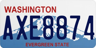 WA license plate AXE8874