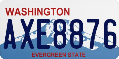 WA license plate AXE8876
