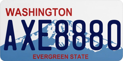 WA license plate AXE8880