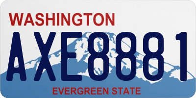 WA license plate AXE8881