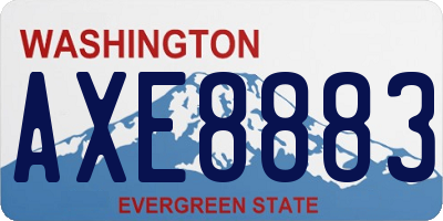 WA license plate AXE8883