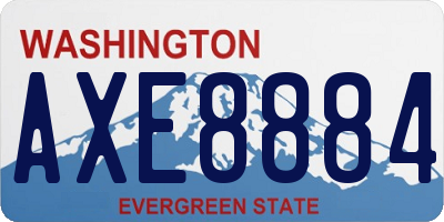 WA license plate AXE8884