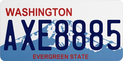 WA license plate AXE8885