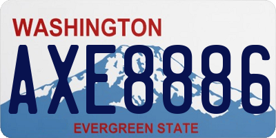 WA license plate AXE8886