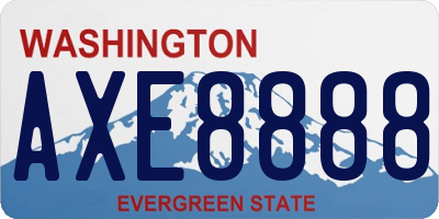 WA license plate AXE8888