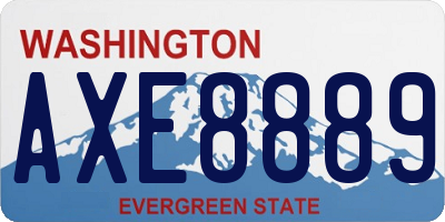 WA license plate AXE8889