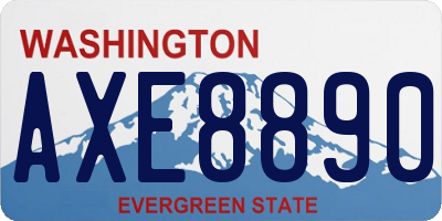 WA license plate AXE8890