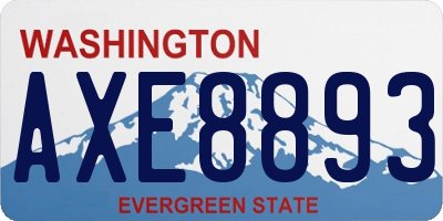 WA license plate AXE8893