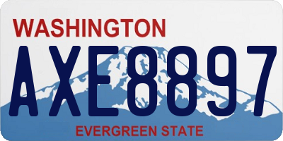 WA license plate AXE8897