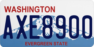 WA license plate AXE8900