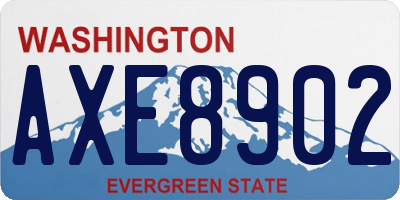 WA license plate AXE8902