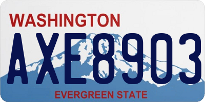 WA license plate AXE8903