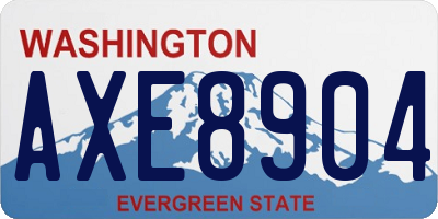 WA license plate AXE8904