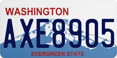 WA license plate AXE8905