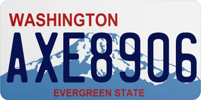 WA license plate AXE8906