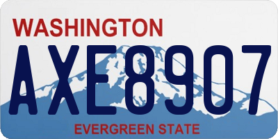 WA license plate AXE8907