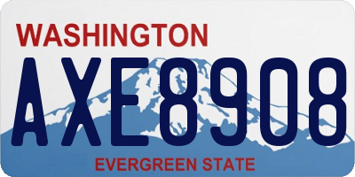 WA license plate AXE8908