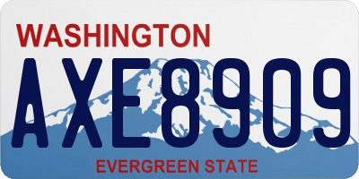 WA license plate AXE8909