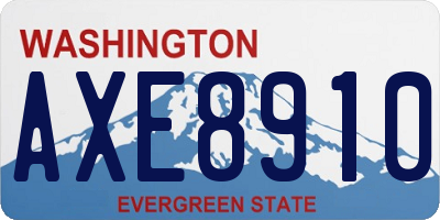 WA license plate AXE8910